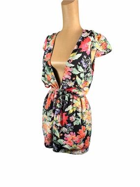 REVERSE Floral Deep V Neck Romper